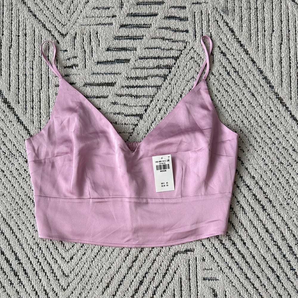 A&F Pink Satin Crop Top